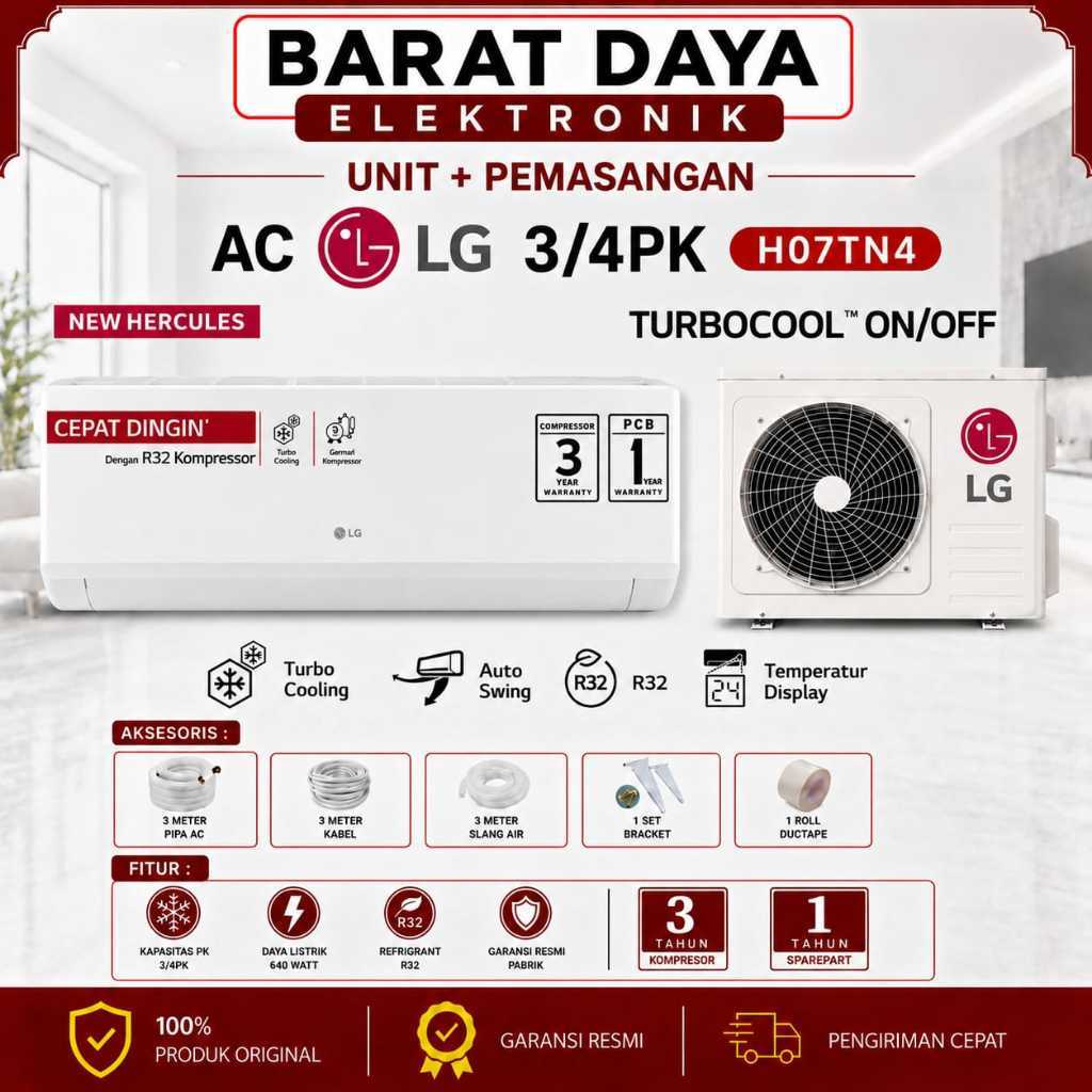 AC LG H7TN4 AC LG 3/4 PK + PASANG AREA TANGERANG