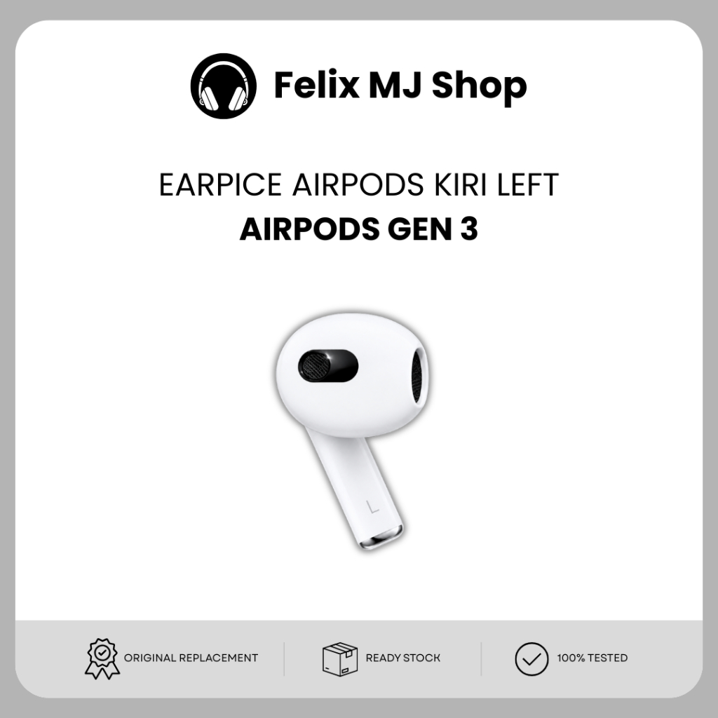 Earpiece AirPods Gen 3 Left Kiri Original (Copotan Resmi)