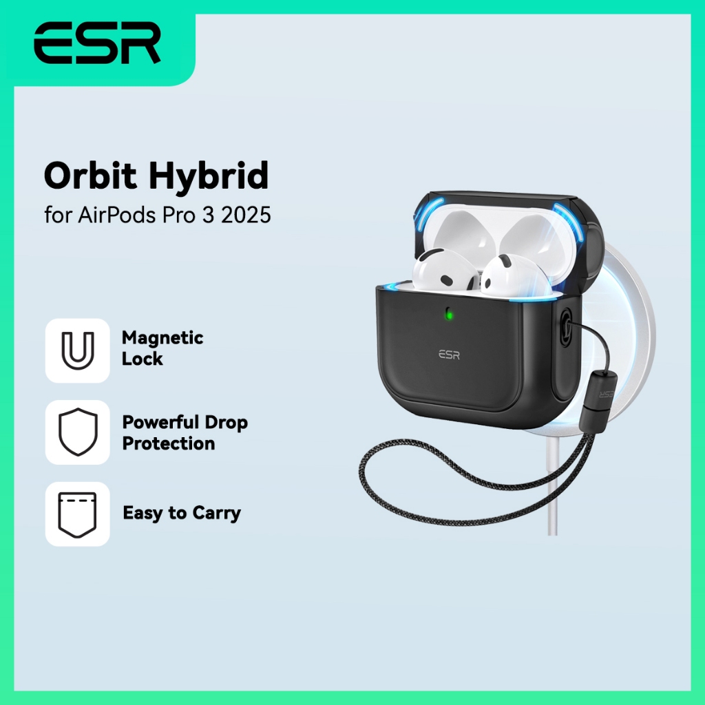 ESR Orbit Hybrid Case HaloLock for AirPods Pro 3 2025 Pelindung Case Casing AirPods Pro 3 Magnetic M