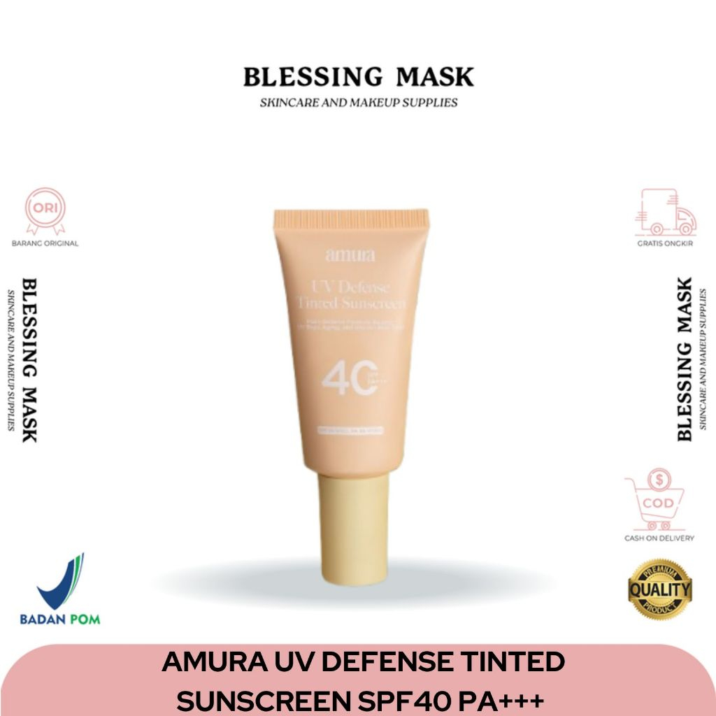 Amura Tinted Sunscreen UV Defense SPF 40 PA+++ |Blessingmask.official