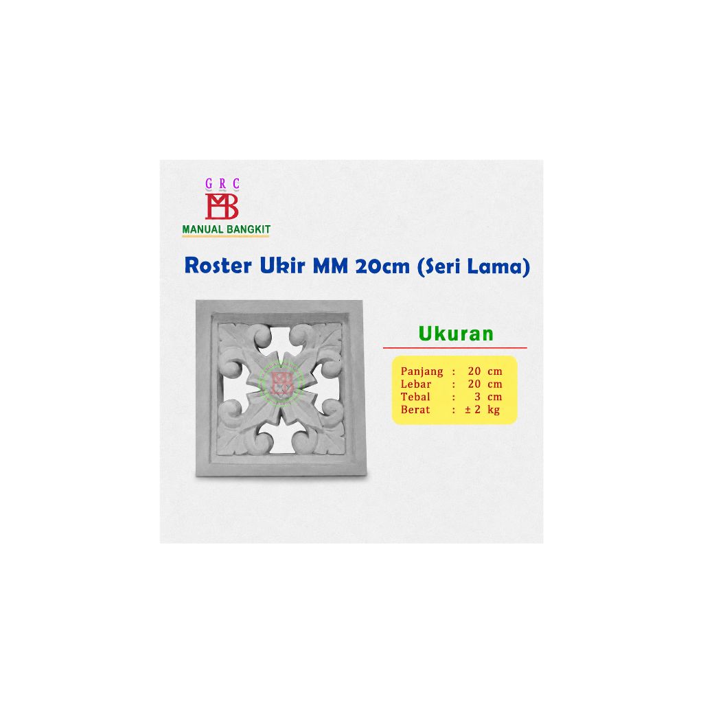 Roster GRC Ukir mm 20cm