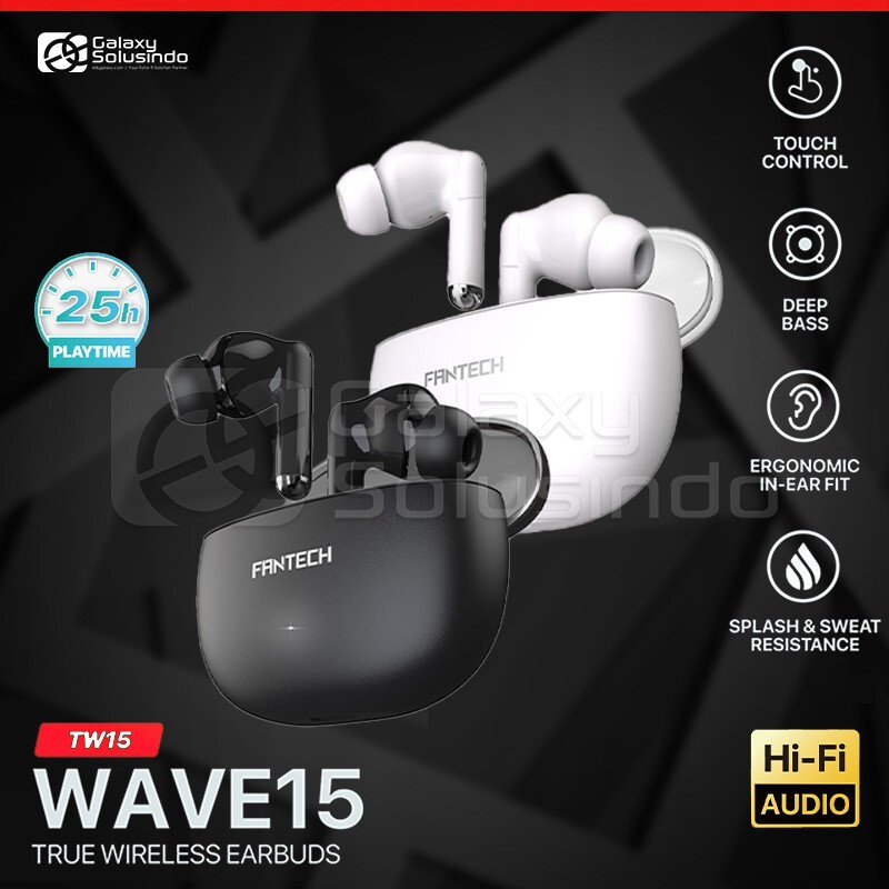 Fantech TW15 WAVE 15 Bluetooth 5.4 True Wireless Earbuds - Black / White - GM