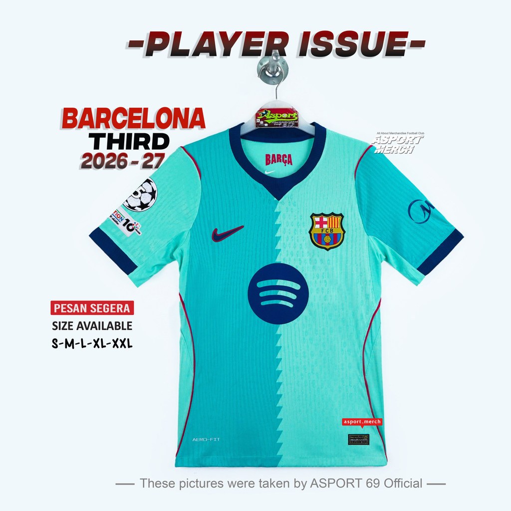 JERSEY PLAYER ISSUE BARCELONA THIRD 2026 2027 PI BARCA 26 27 THIRD TERBARU