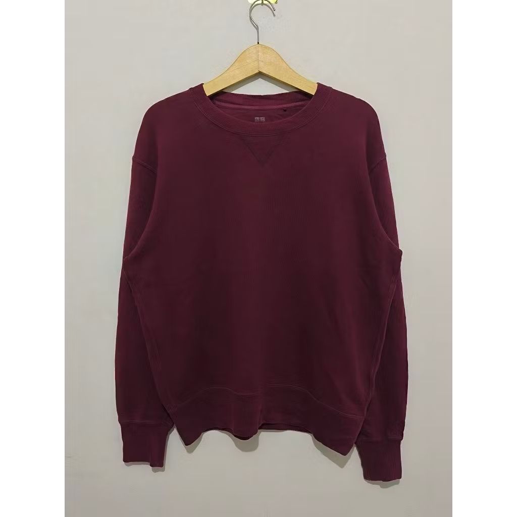 Sweatshirt Crewneck Uniqlo Red Maroon size fit L