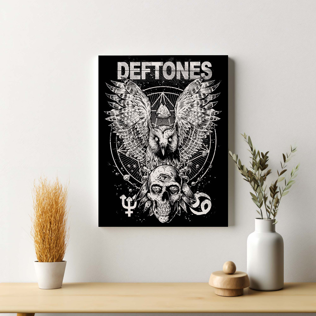Poster Deftones Dekorasi Hiasan Pajangan Dinding Bingkai Kayu Siap Pasang