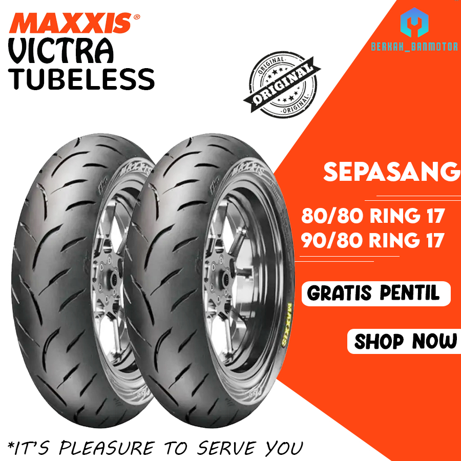 Paket Ban Motor MAXXIS VICTRA 80/80-17 + 90/80-17 Tubeless