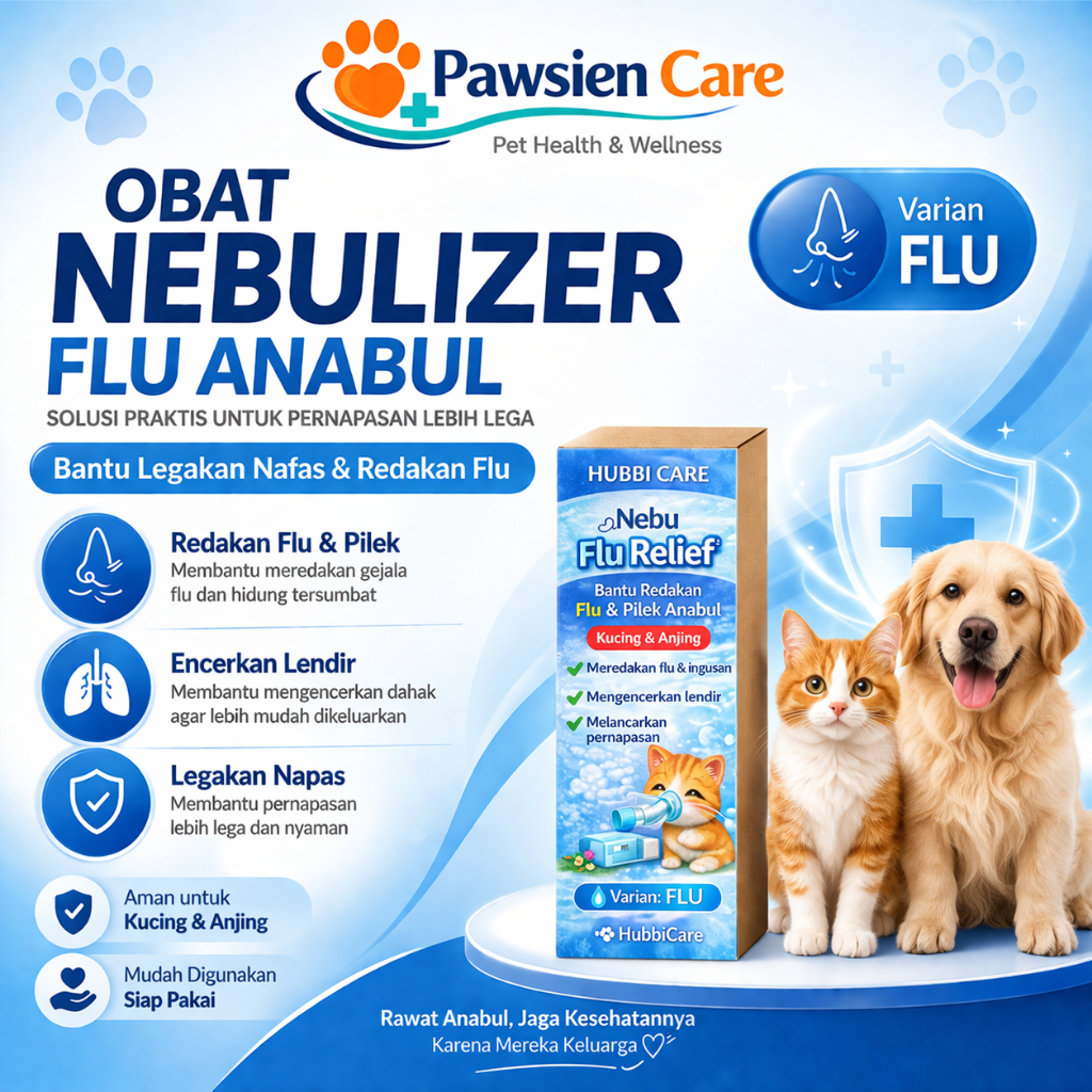 Paket Obat Nebulizer Flu Kucing Anjing | Alat Nebulizer Uap Portable Flu Gangguan Pernapasan Anabul