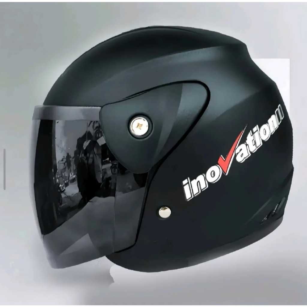 HELM EVO POLOS ARMY DOF HELM MURAH SNI UNTUK PRIA DAN WANITA KACA HITAM SILVER PELANGI HELM HALF FAC