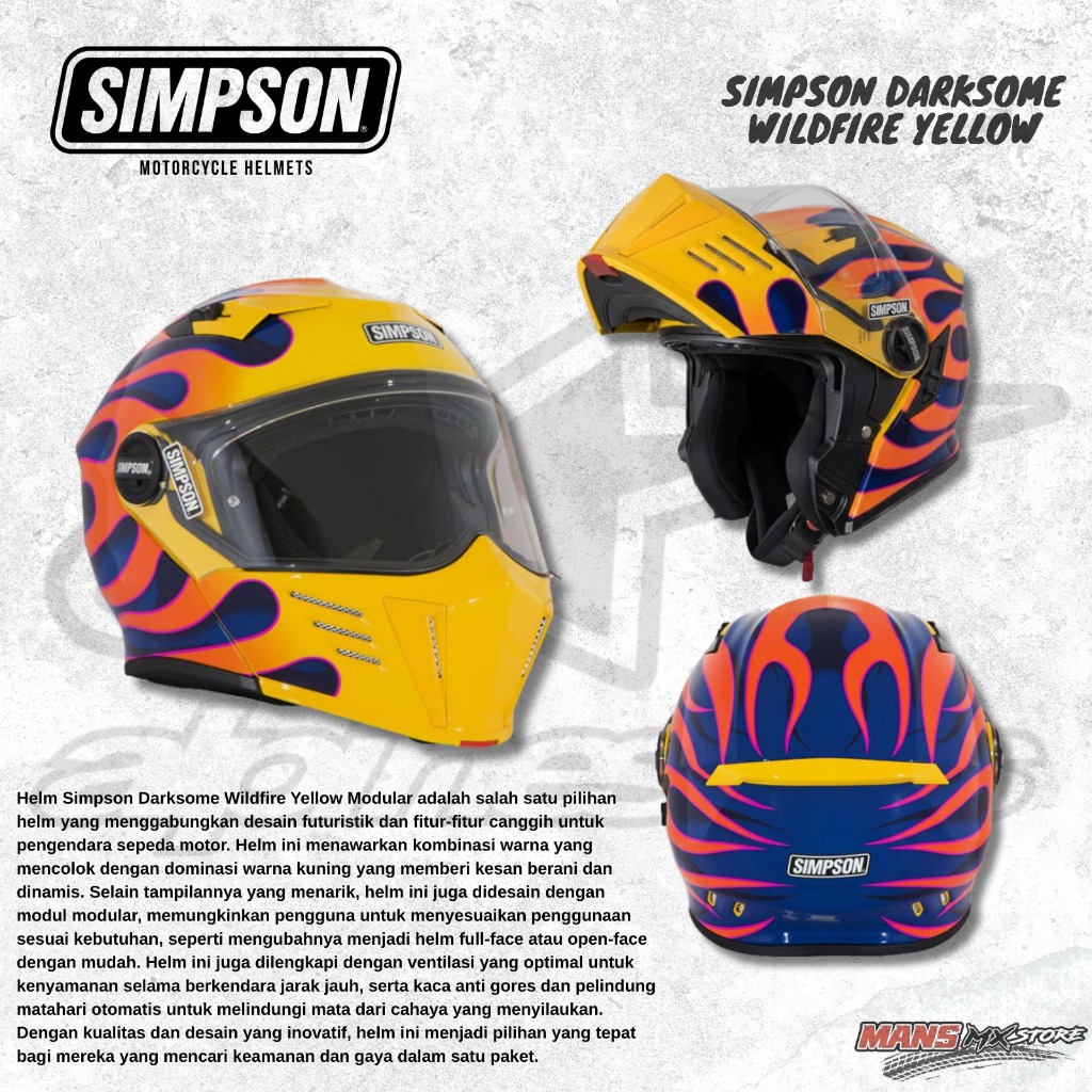 SIMPSON DARKSOME WILDFIRE YELLOW HELM SIMPSON MODULAR ORIGINAL