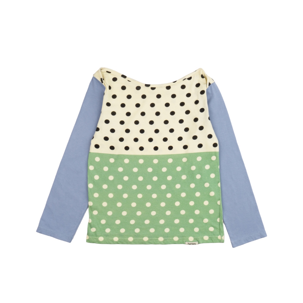 Pattero - Kaos Wanita Boatneck Tee Spring Two Tone Long Sleeve Tee