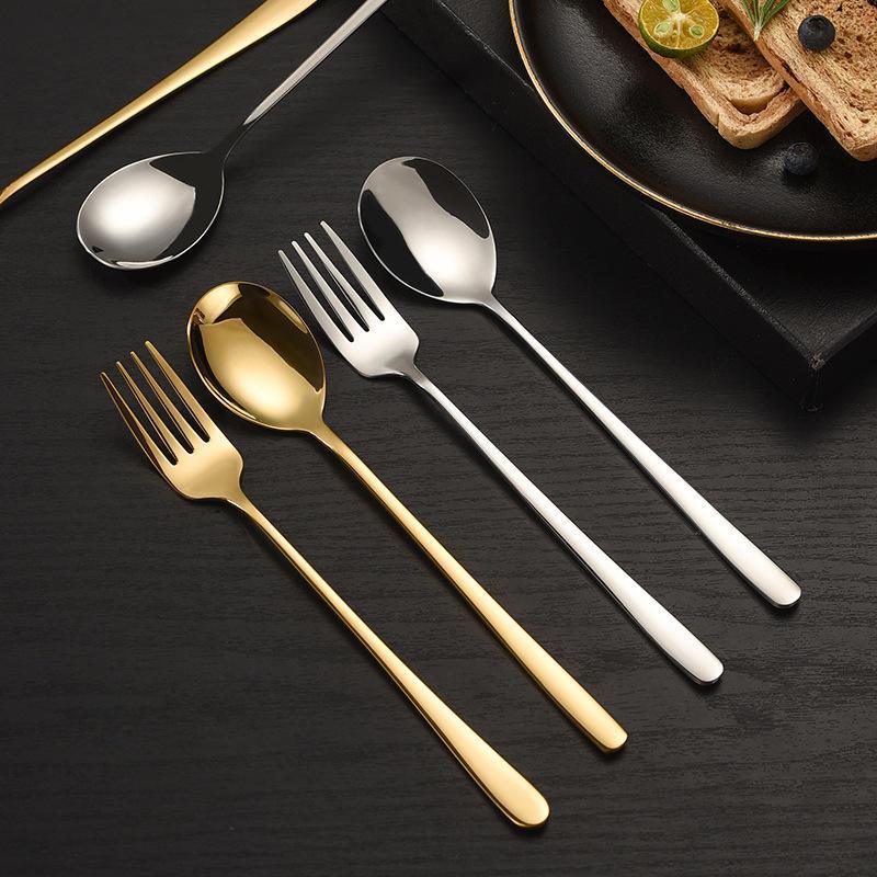 Sendok Mewah Stainless Sendok Makan Sendok Korea Garpu Korea Tebal Alat Makan