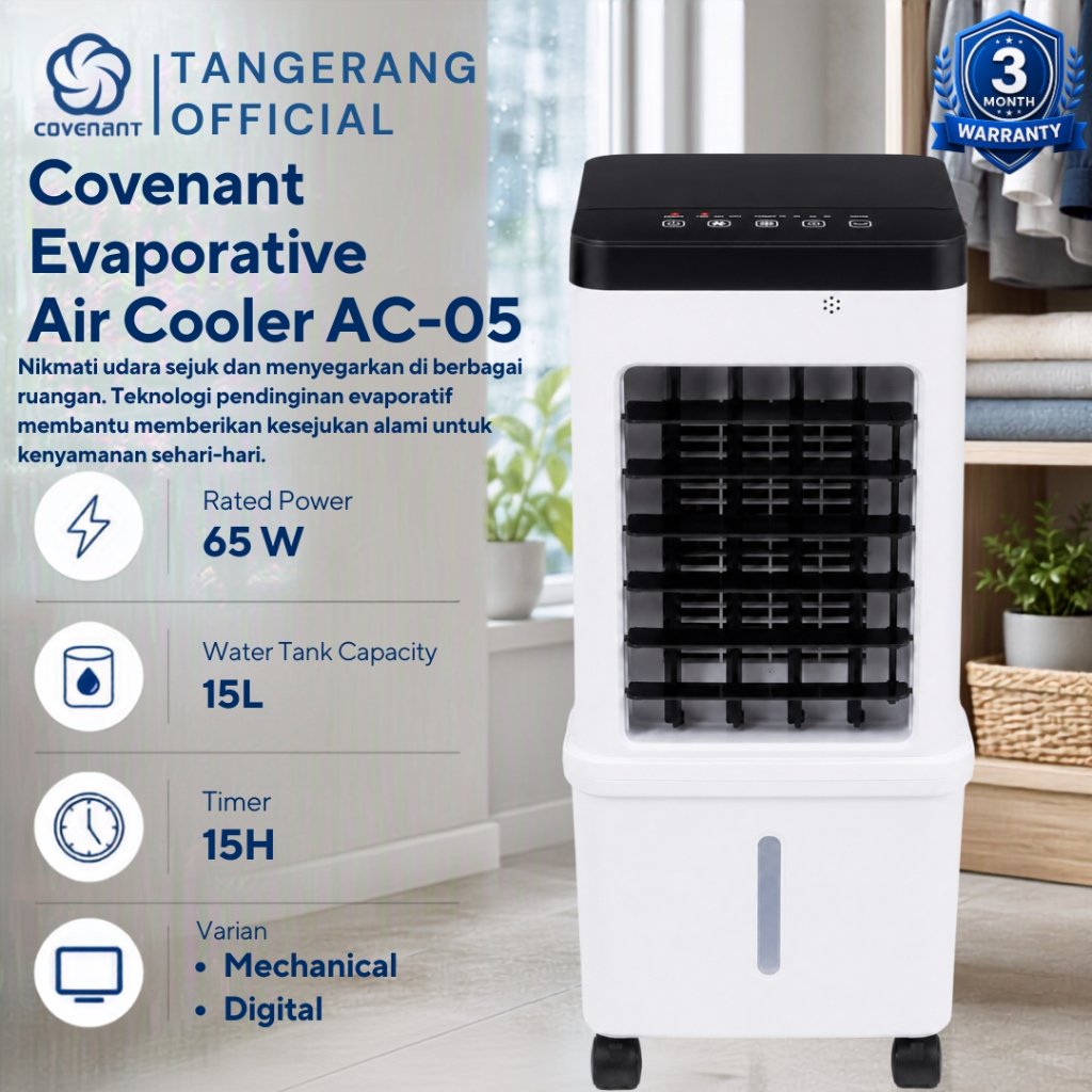 Covenant Tangerang Official Evaporative Air Cooler AC-05 Pendingin Udara Ruangan Portabel dengan Ice