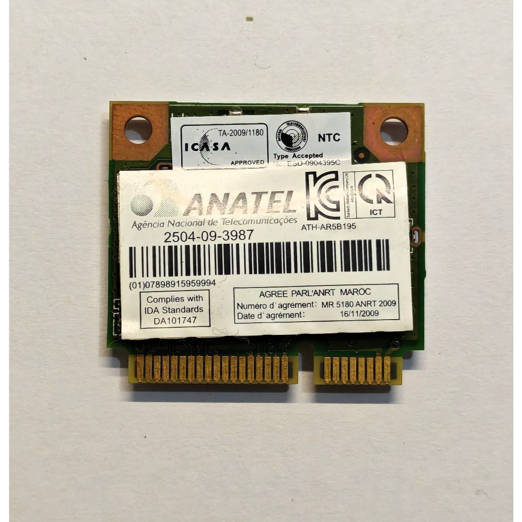 Kartu WiFi PCI Express ATH-AR5B195 NTC ICASA Approved untuk Laptop