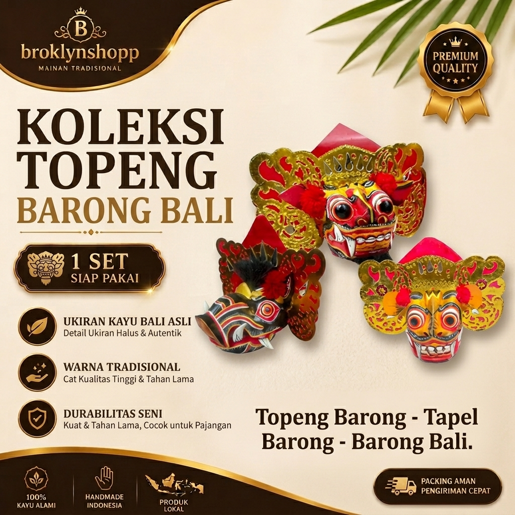 Topeng Barong- Tapel Barong - Barong Bali - Miniature Barong - Kerajinan Bali - Topeng Kayu - Tapel 