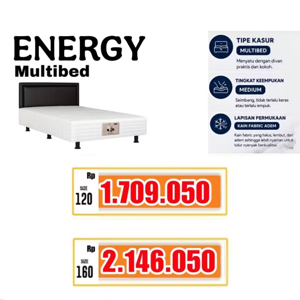 Spring bed 120 x 200 Ameera Energy Set