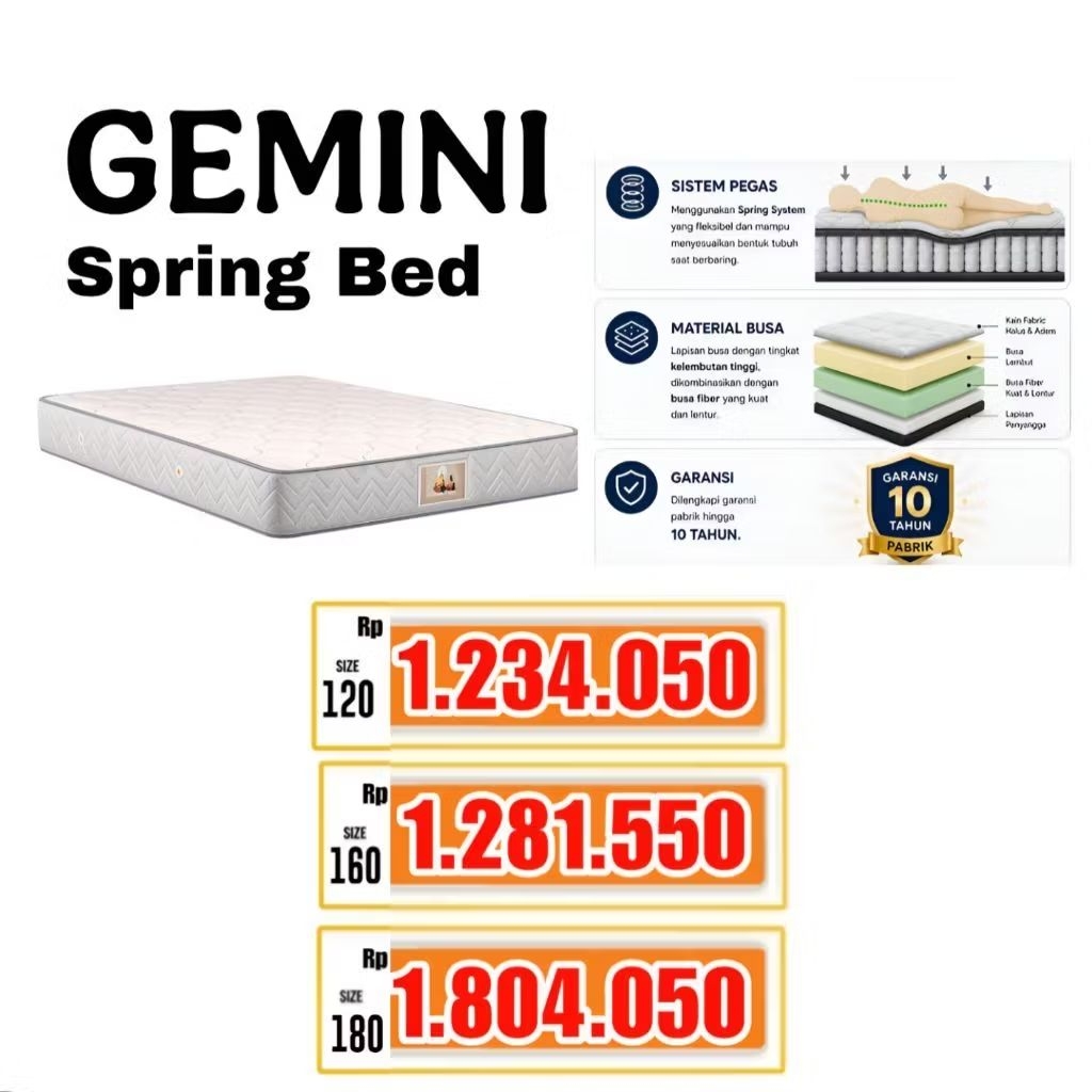 Spring bed 160 x 200 Ameera Gemini