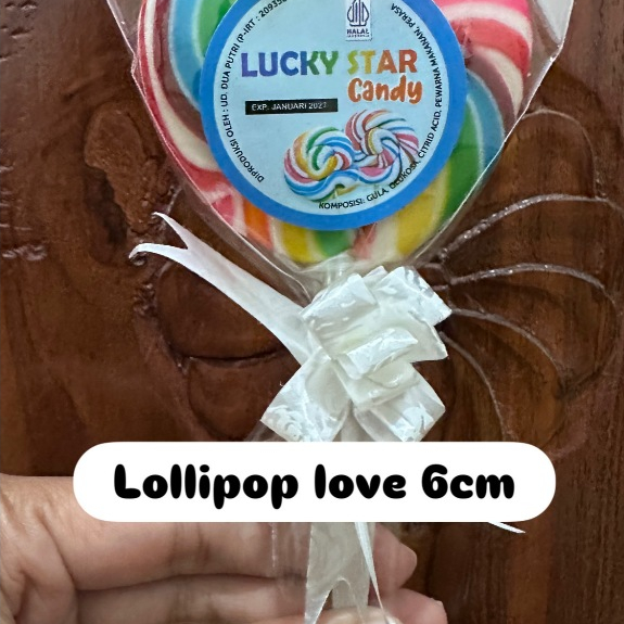 LuckyStar Candy PERMEN LOLIPOP 6 CM LOVE HARGA GROSIR