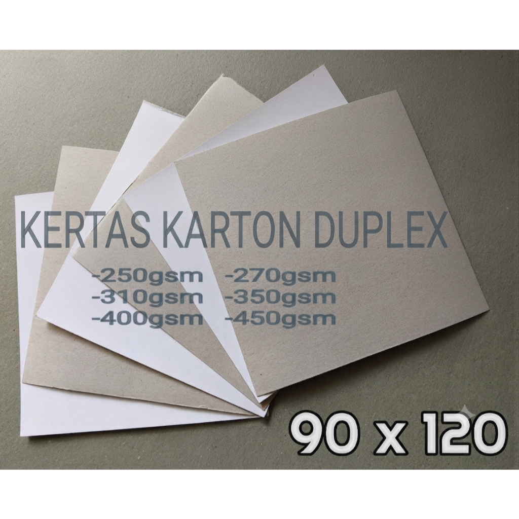 kertas karton DUPLEX Ukuran 90x120 cm (250-400 gsm)