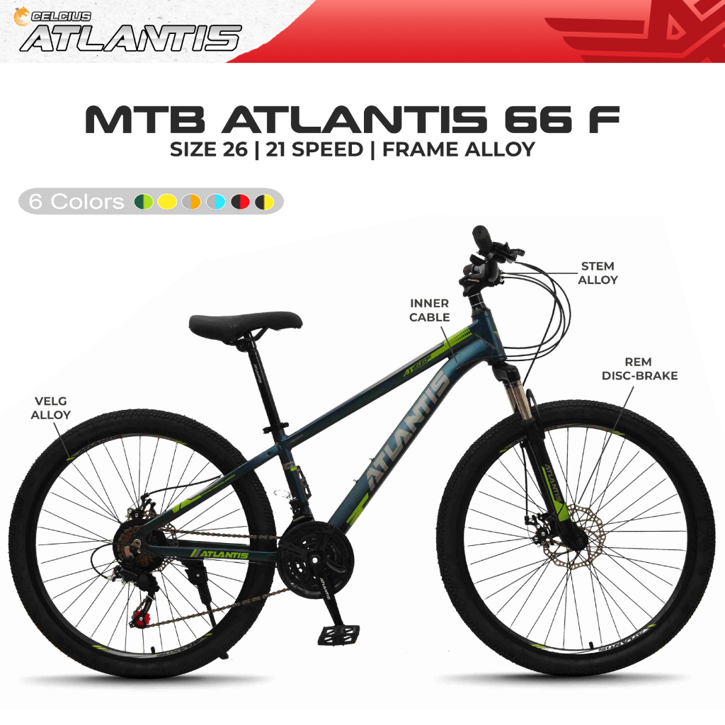 Sepeda MTB Alloy Atlantis 26 66F / Sepeda MTB Atlantis / Sepeda Atlantis Alloy