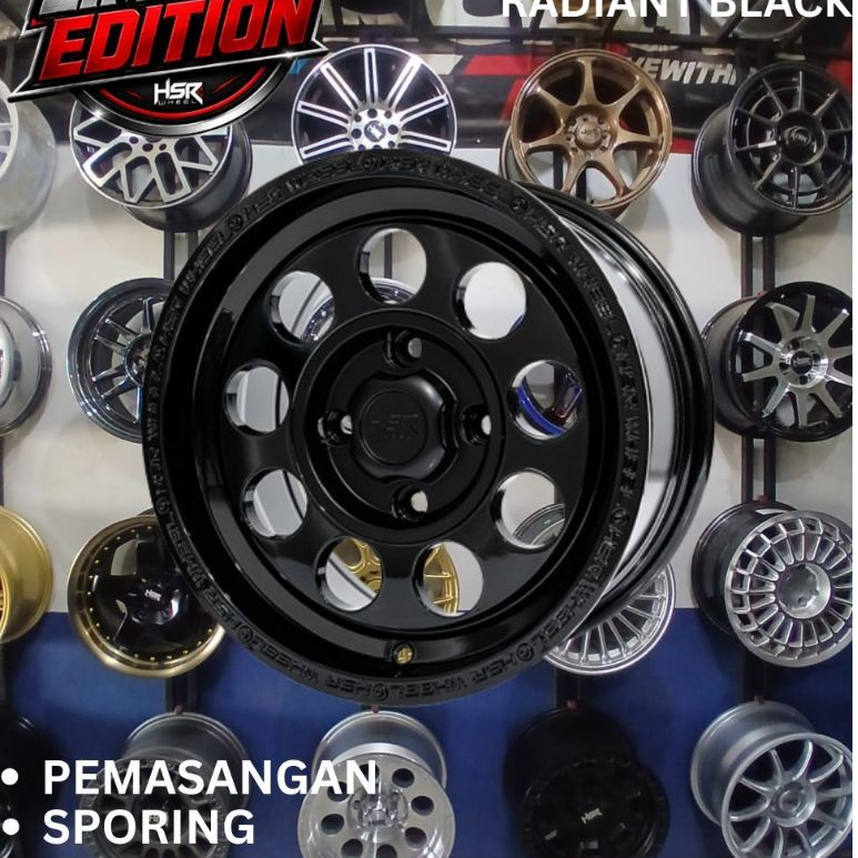 VELG MOBIL RING 14 HSR DUFFY RING 14 LEBAR 7 LOBANG BAUT 4 ET20 RADIANT BLACK