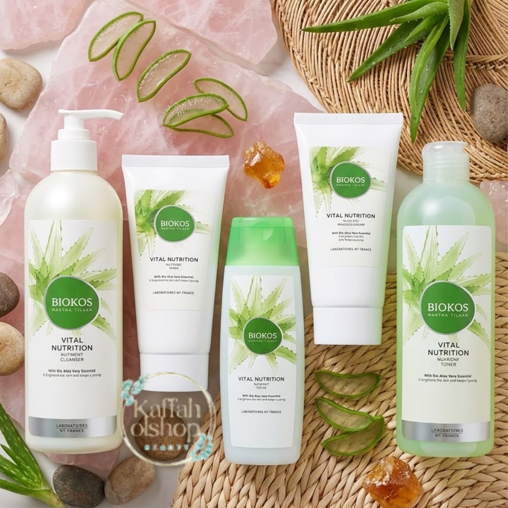 Biokos Paket Facial Cleanser, Toner, Exfoliating Lotion, Deep Cleansing Gel Mask, Massage Cream