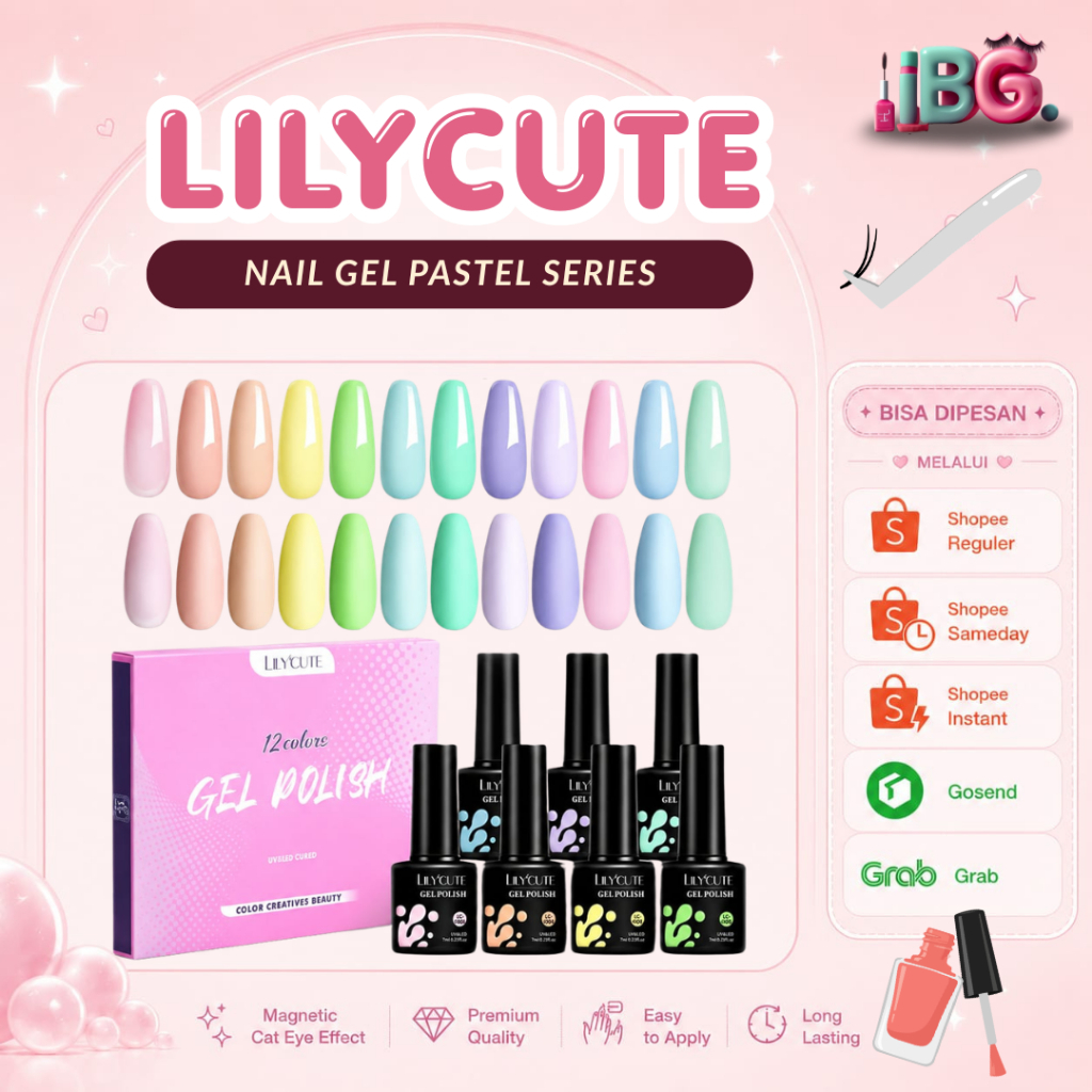 LilyCute Pastel Series UV Gel Polish / Kutek Pastel / Kutek Macaroon / Kutek Solid Soft Pastel/ Kute