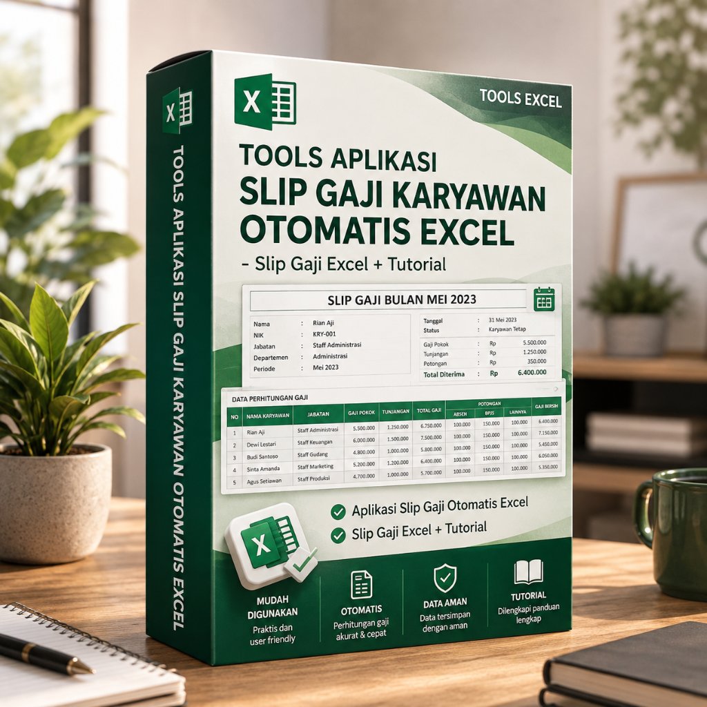 Tools Aplikasi Slip Gaji Karyawan Otomatis Excel - Slip Gaji Excel + Tutorial
