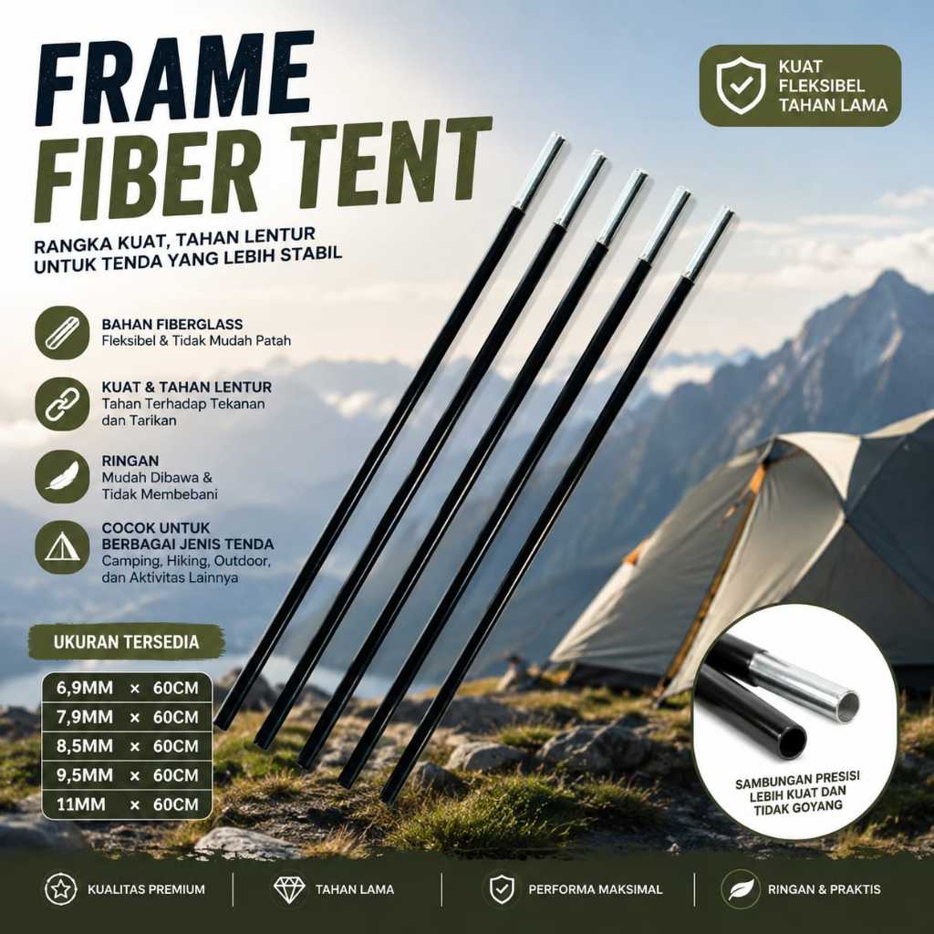 Frame tenda camping fiber
