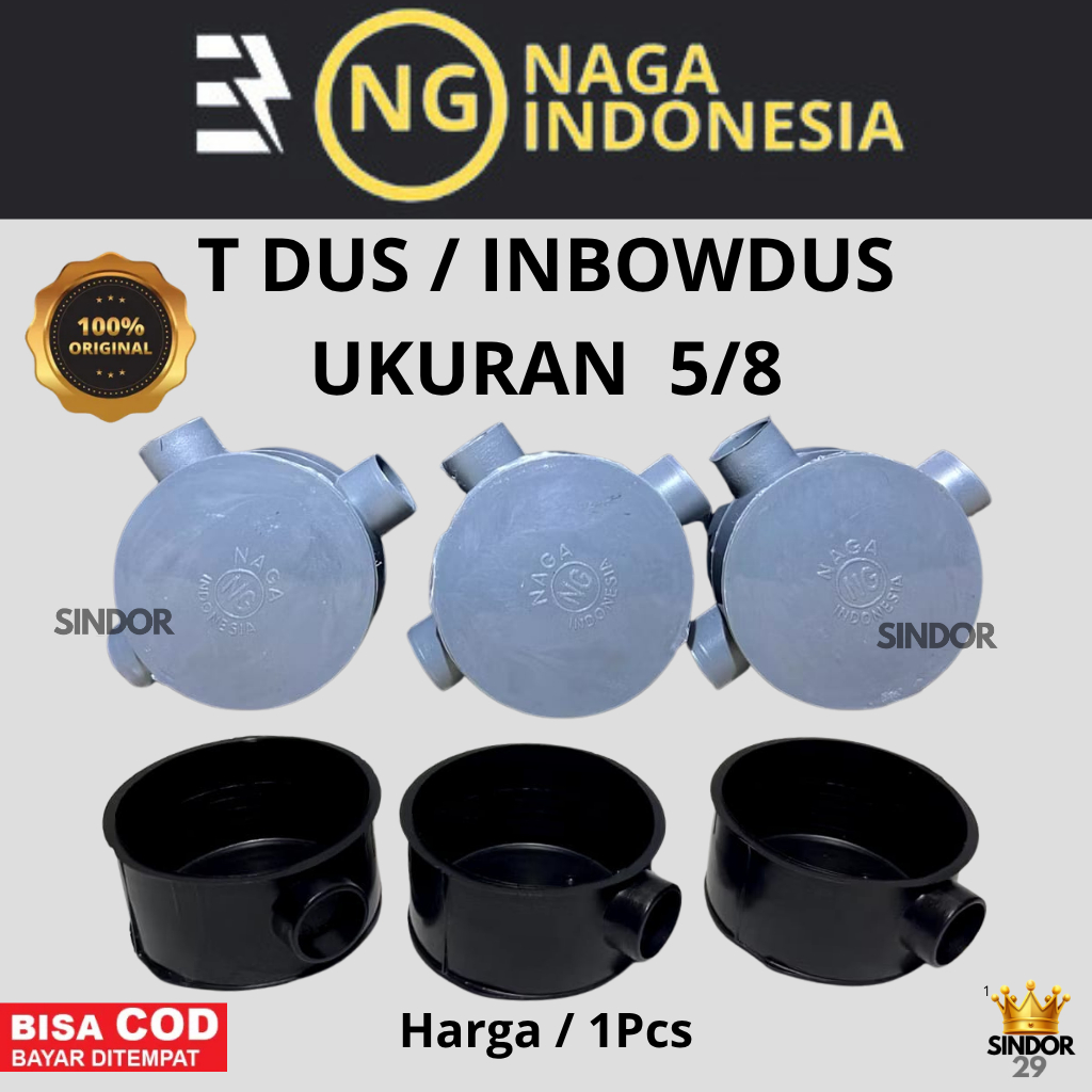 T DUS 5/8 IMBODUS BULAT 5/8 NAGA ( TERMINAL PIPA LISTRIK / RUMAH SAKLAR INBOW )