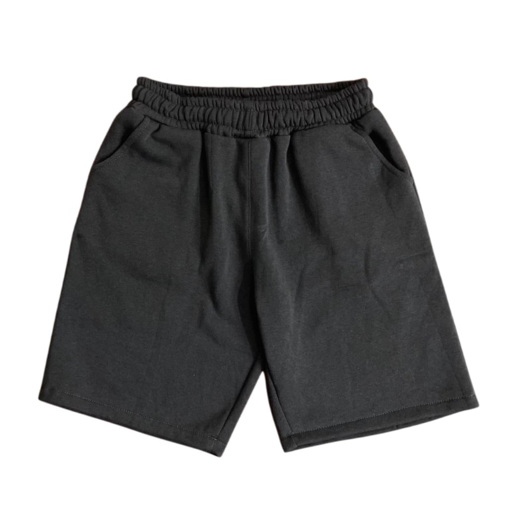 Lettucy Celana jorts sweatpants cotton fleece cvc Dark Grey