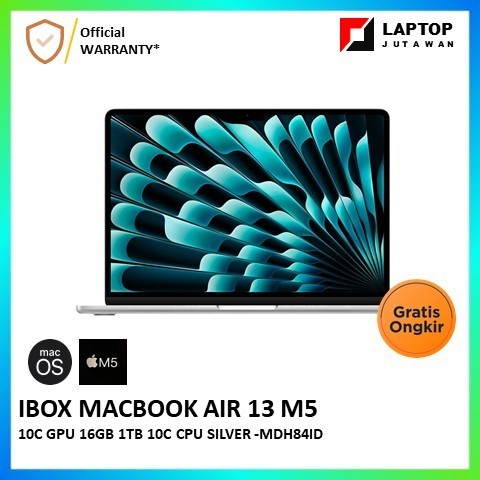 Apple Macbook Air 13 M5 10C GPU 16GB 1TB 10C CPU SILVER -MDH84ID Garansi Indonesia