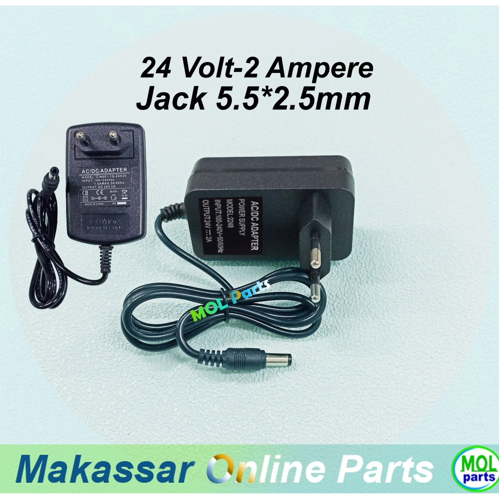 Adaptor 24V 2A Adaptor 24 Volt 2 Ampere 5.5x2.5