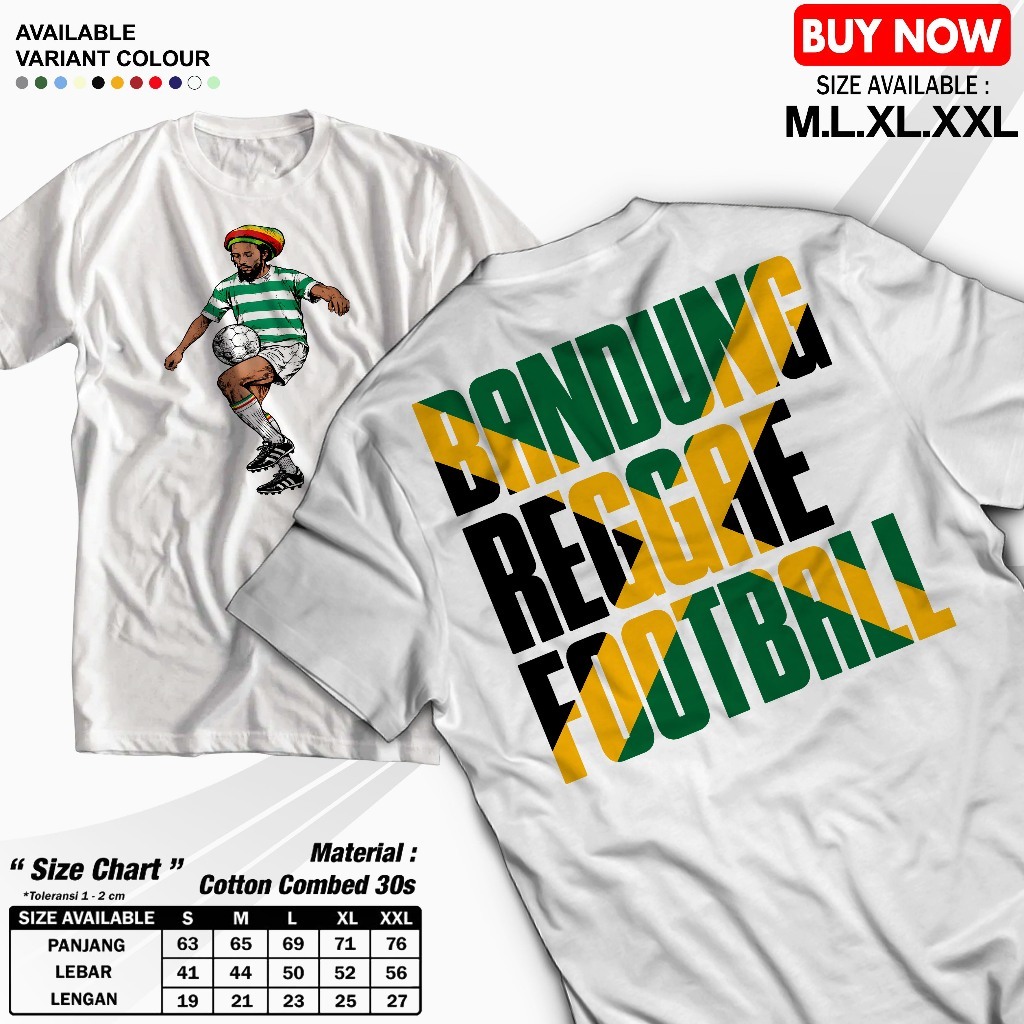Kaos BANDUNG REGGAE FOOTBALL Kaos Football Reggae