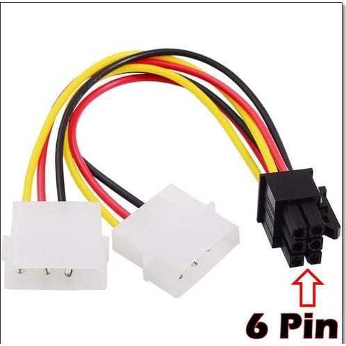 DUAL MOLEX 4 PIN MALE TO MOLEX 6 PIN FEMALE PCIE UNTUK VGA - ercomp2
