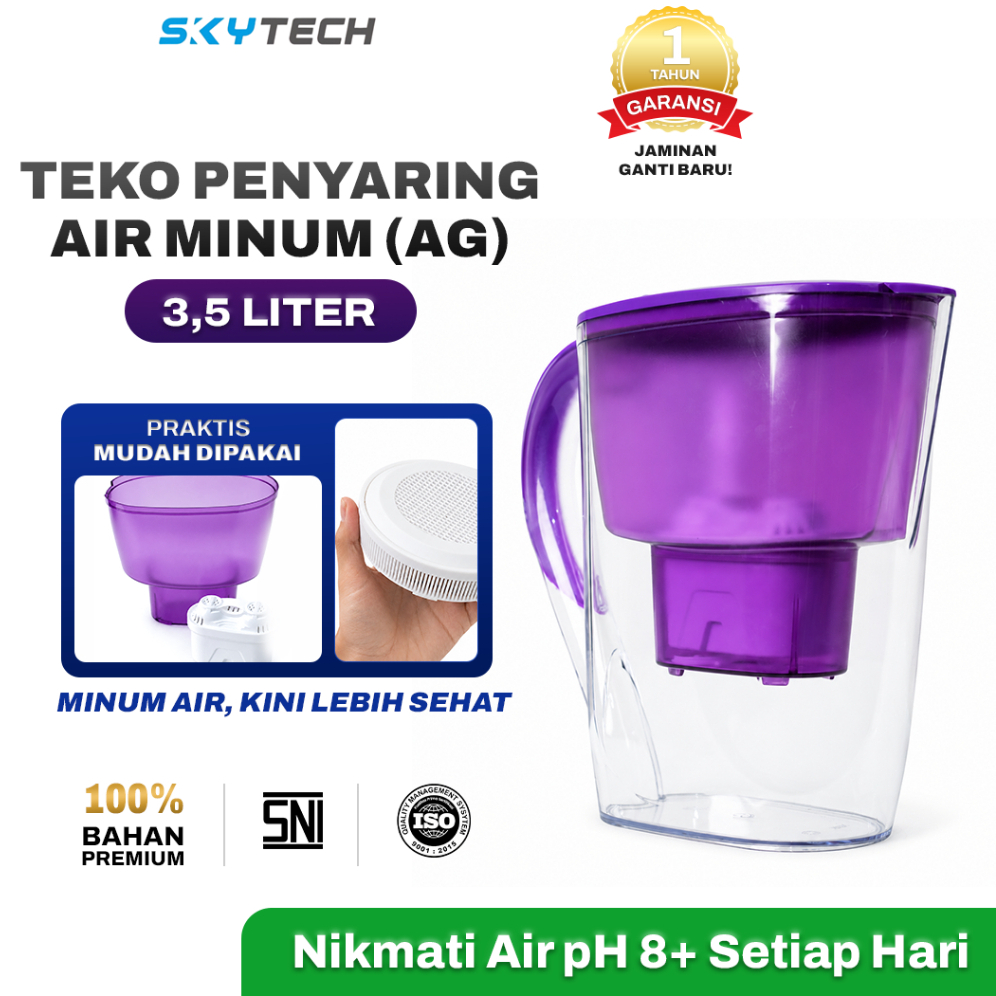 SKYTECH - Alkaline Water Pitcher 3.5L | Pitcher Filter Air Alkaline & Hydrogen | BPA Free Food Grade
