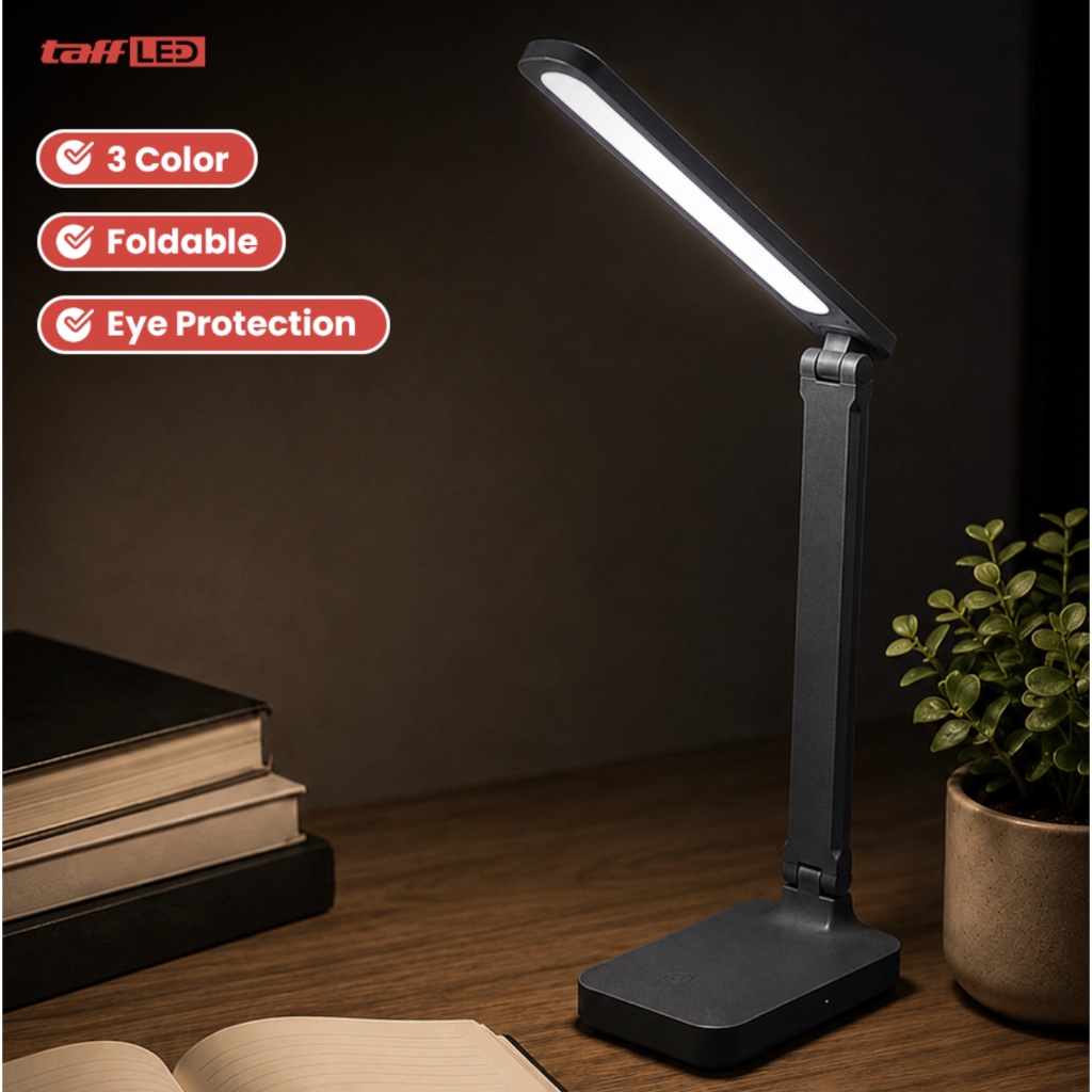 TaffLED Lampu Meja Belajar LED Eye Protection USB Model 8W 3 Color / Lampu Meja Belajar 3 Warna