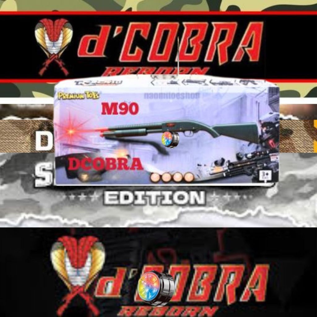 DCOBRA REBORN SG M90 MAINAN VIRAL BISA BUNYI INFRA RED GUN STOK TERBATAS