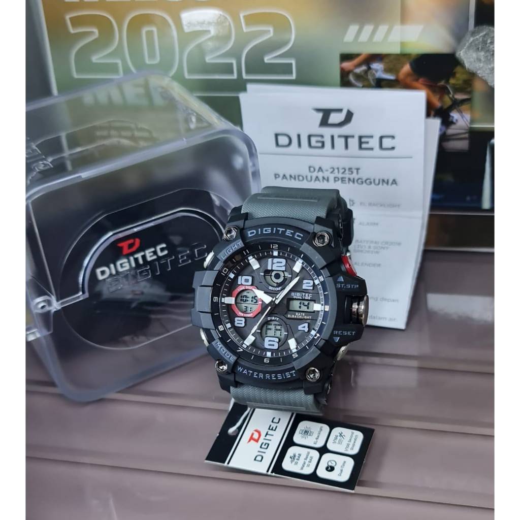 Jam Tangan Pria Digitec DA-2125T 2 waktu Original