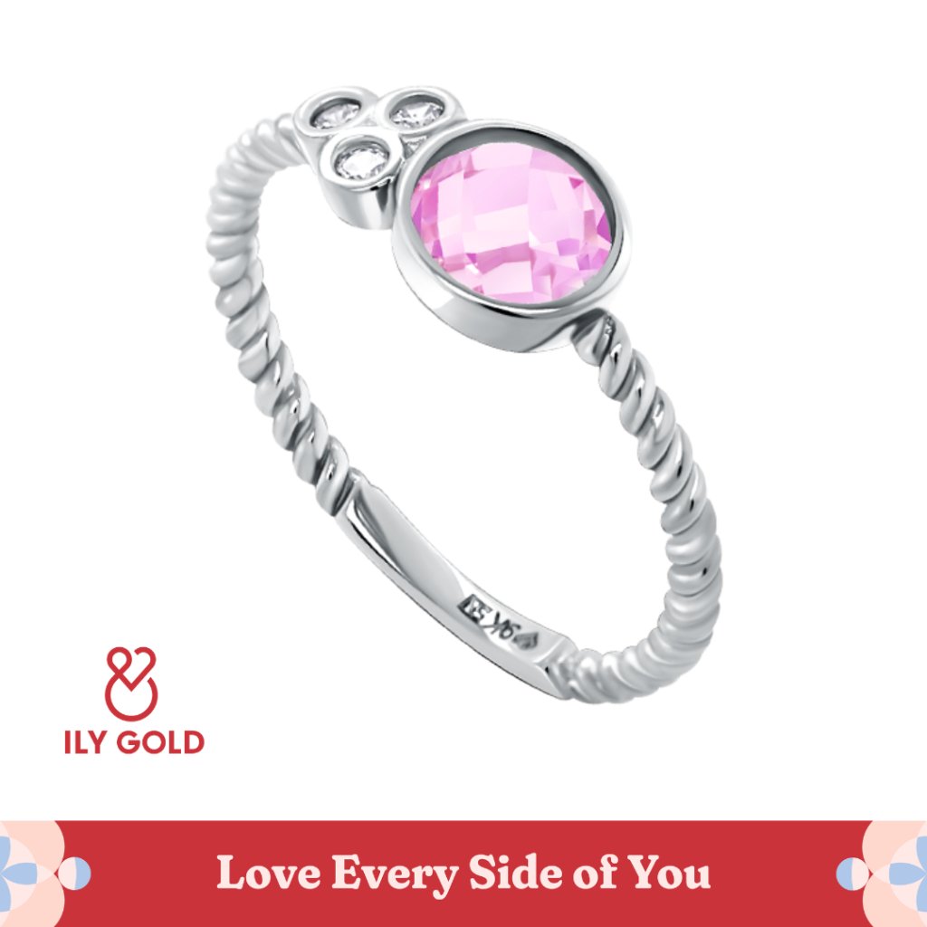 ILY GOLD Pink Theory - Bazel Ring / cincin