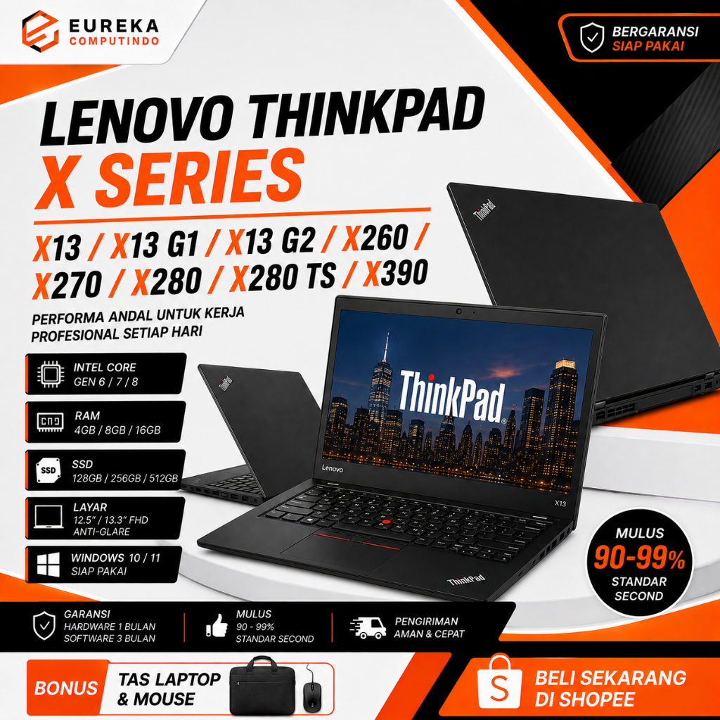Laptop Lenovo ThinkPad X13 X13 G1 X13 G2 X260 X270 X280 X280 TS X390 Core i5 i7 RAM 8GB 16GB SSD 256