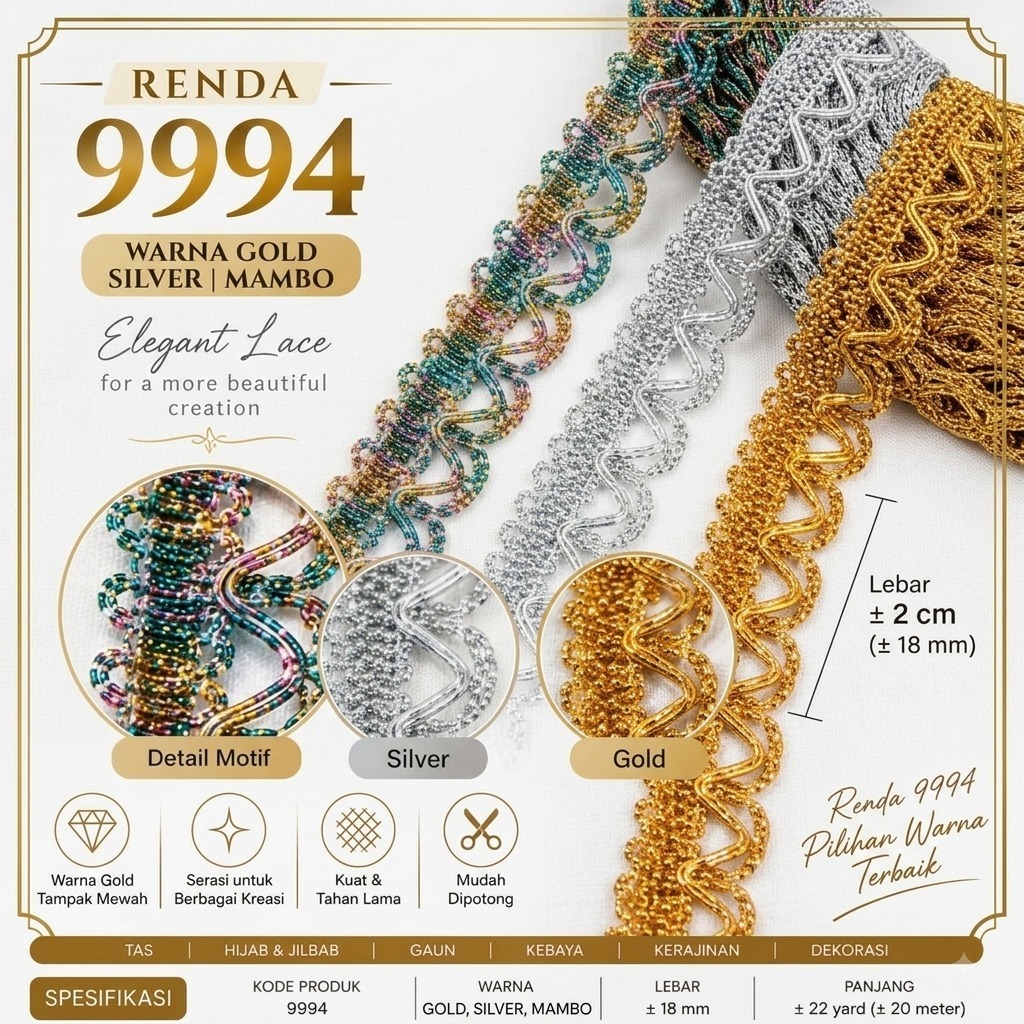 Renda mas India 9994/ Renda Perak India 9994