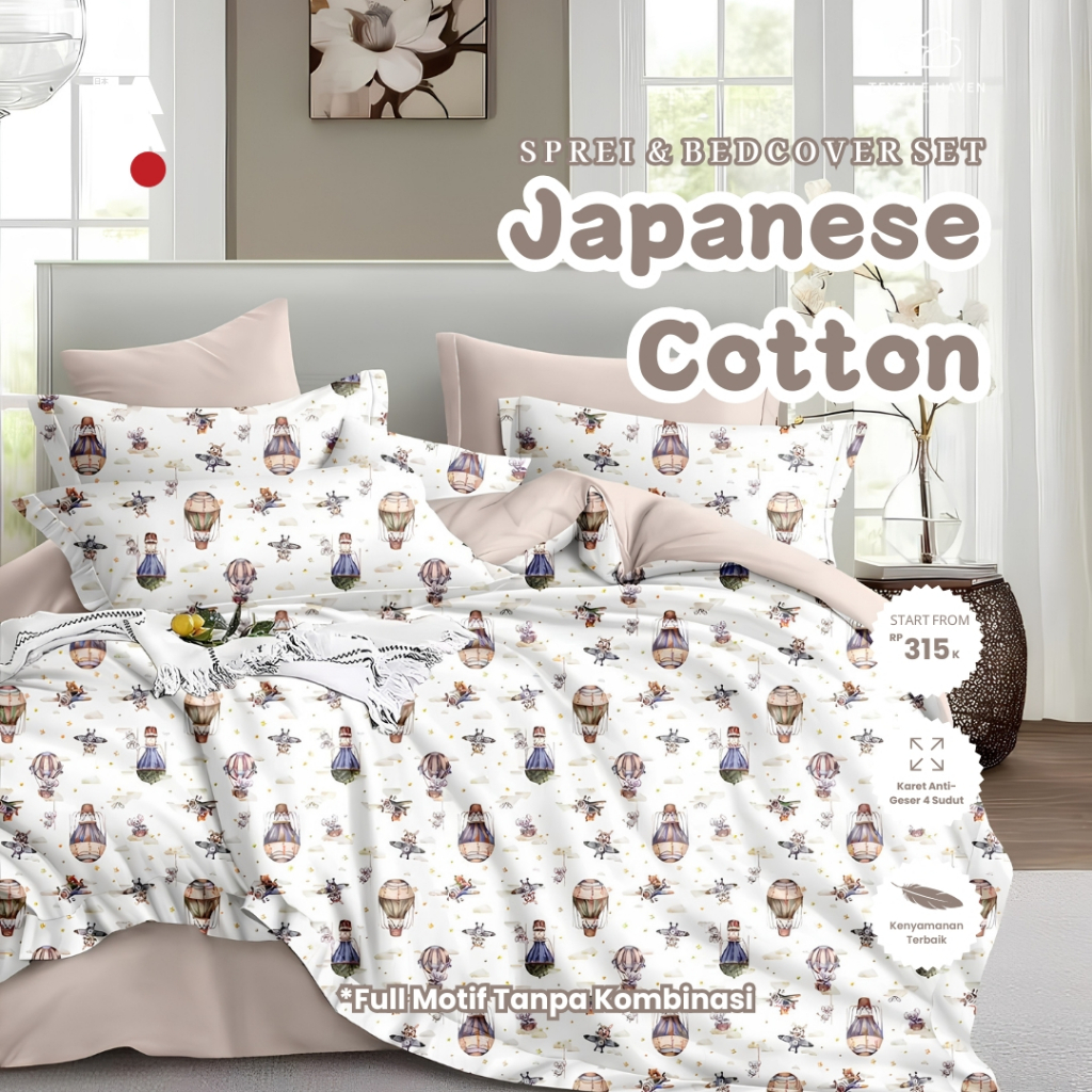 CottonHaven Sprei Set Katun Jepang Import Motif Anak | Premium Japanese Cotton Motif Sprei Set Anak