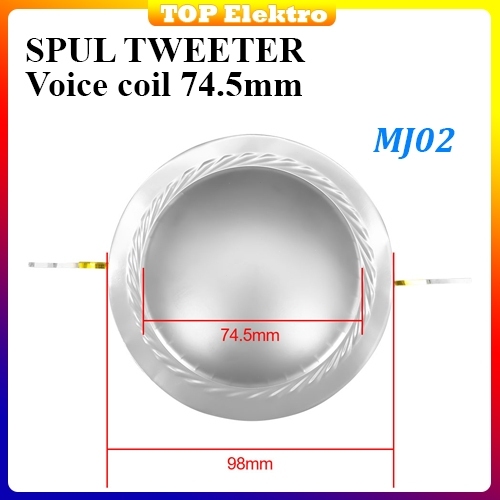 Spull tweeter diameter 74.5mm tanpa pangkon Untuk perakit sound, teknisi speaker, dan reparasi tweet