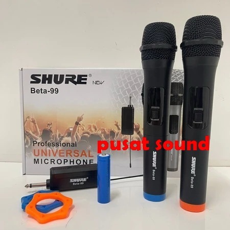 mic wireless shure beta 99/beta99 double handle mic shure beta99 mic handle beta 99