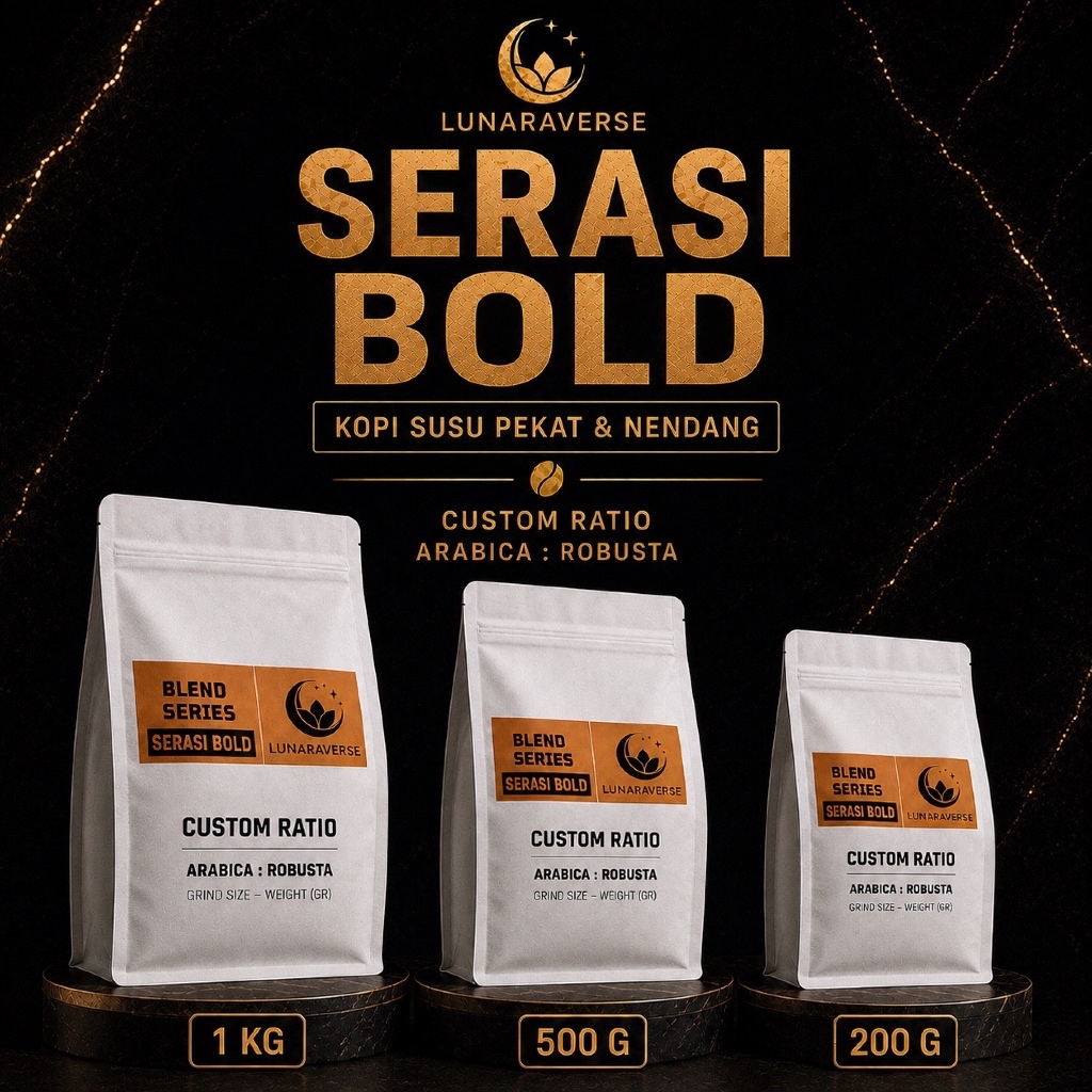 Lunaraverse Biji Kopi Bubuk Blend Series Serasi Bold Espresso Coffee Susu Americano Coffe