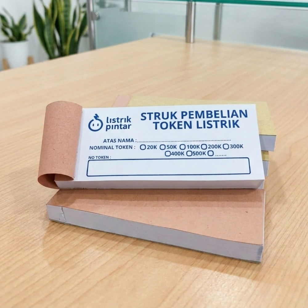 STRUK PEMBELIAN TOKEN LISTRIK PLN PULSA BAHAN HVS 75 GSM ISI 100 & 50 LEMBAR