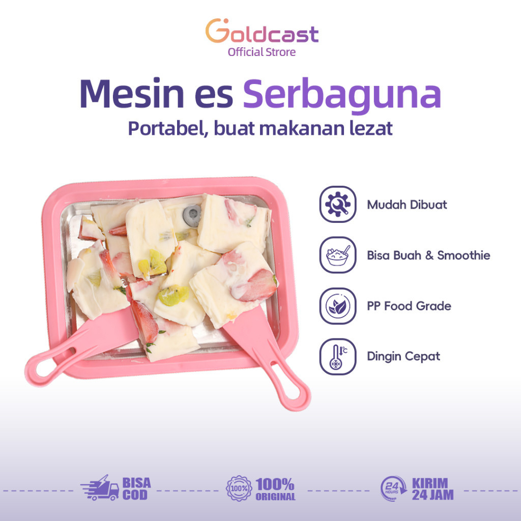 [COD] Mini Mesin Es Krim Gulung DIY Tanpa Listrik | Alat Pembuat Es Krim Yogurt Goreng | Beku Cepat 