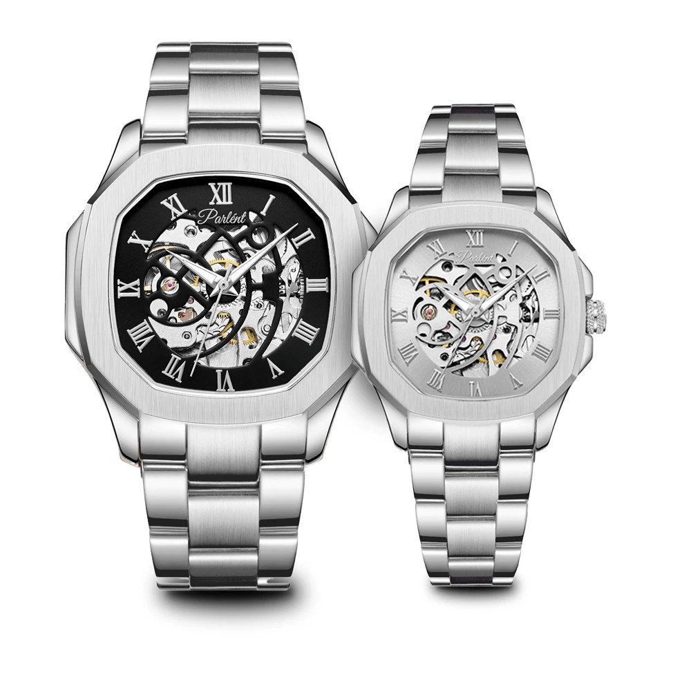 Parlent Couple Gallant Vortex Steel & Gallant Femme Steel - Jam Tangan Couple 42mm & 34mm, Automatic