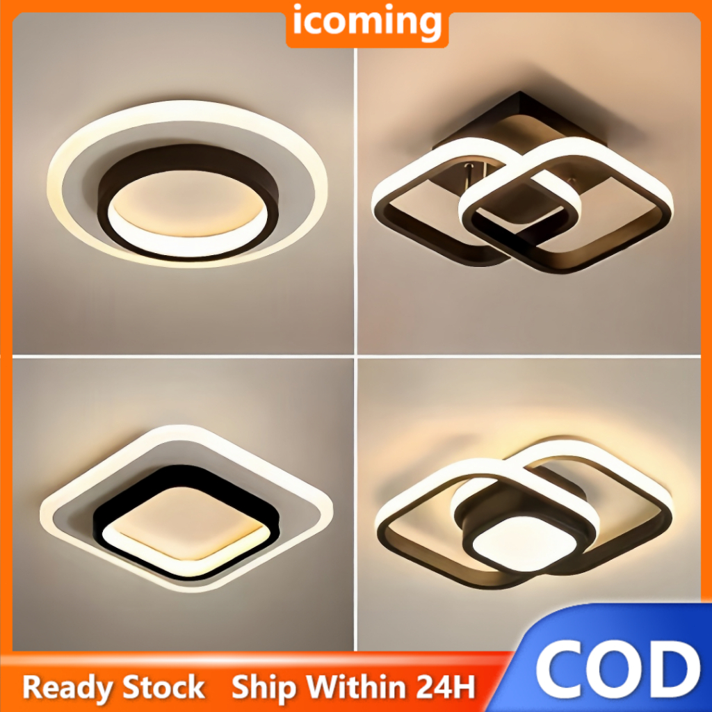 Lampu Plafon Minimalis 3 Warna Bentuk Trefoil dan Double Circle untuk Ruang Tamu dan Kamar Tidur 3 W