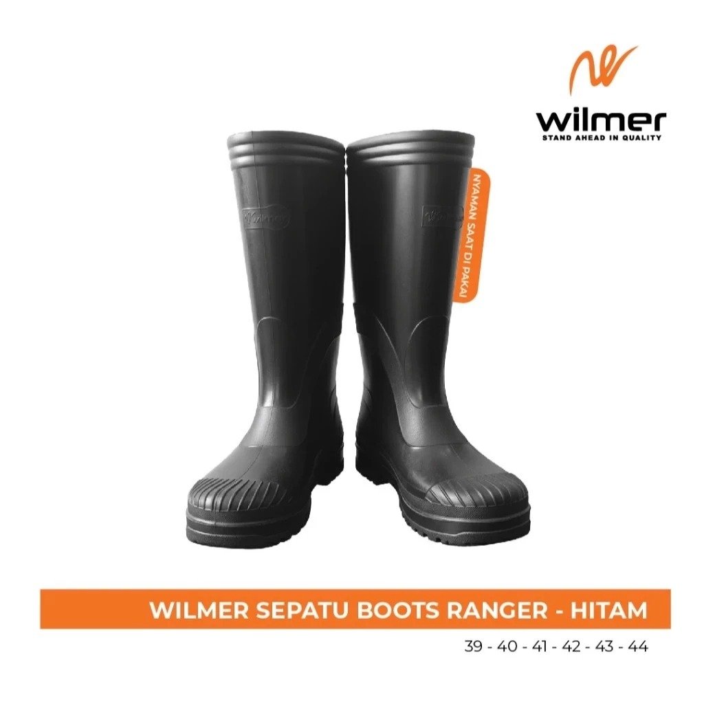 WILMER Sepatu Boot Ranger Hitam LIST - Sepatu Boot Hitam
